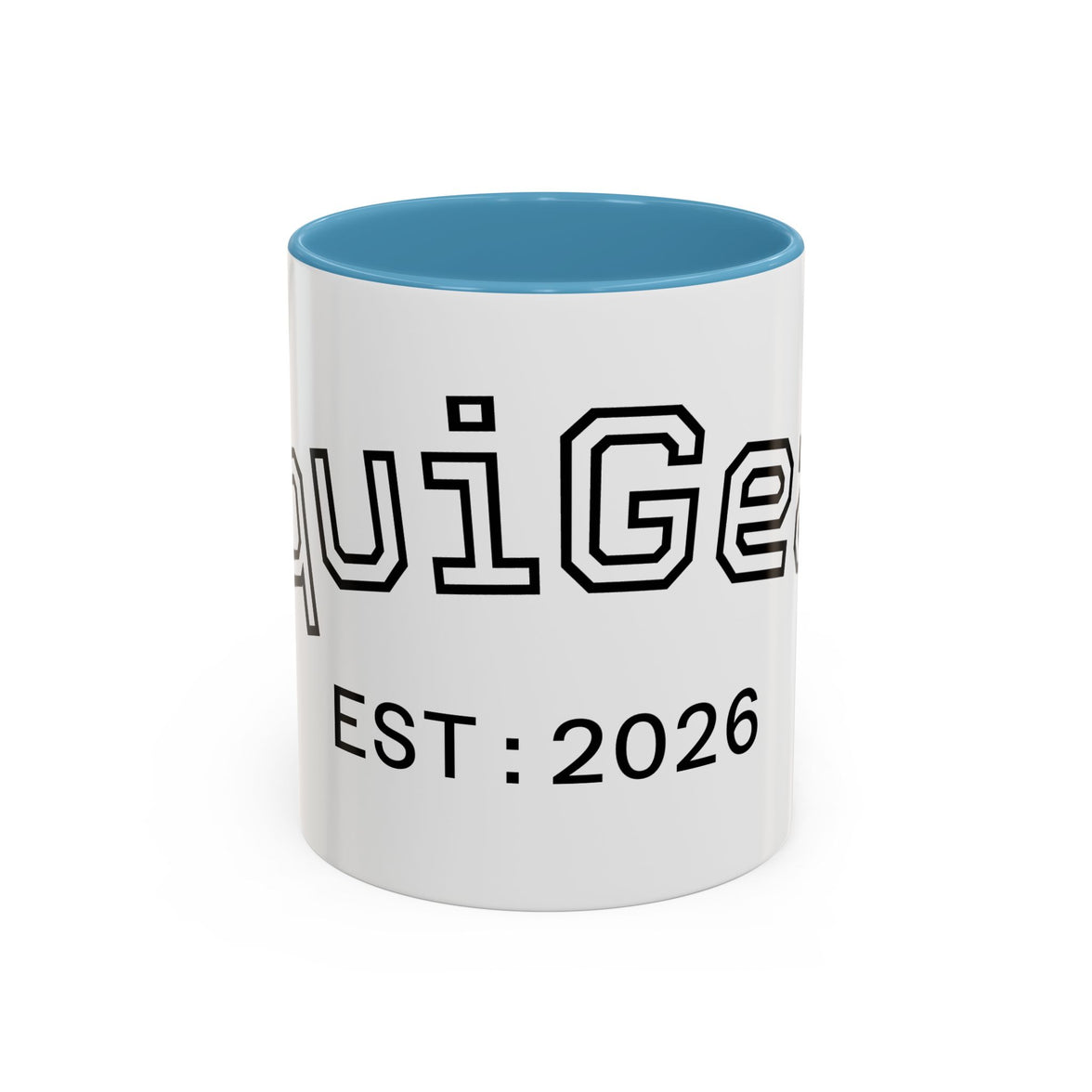 Accent Coffee Mug glossy ceramic cup with colored handle