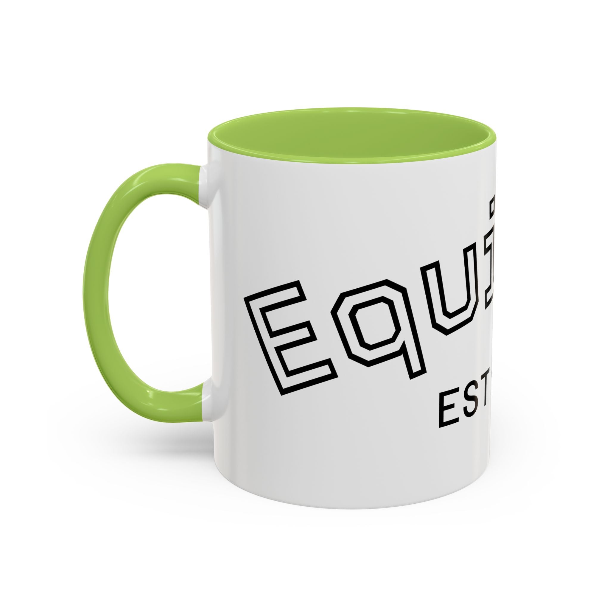 Accent Coffee Mug glossy ceramic cup with colored handle