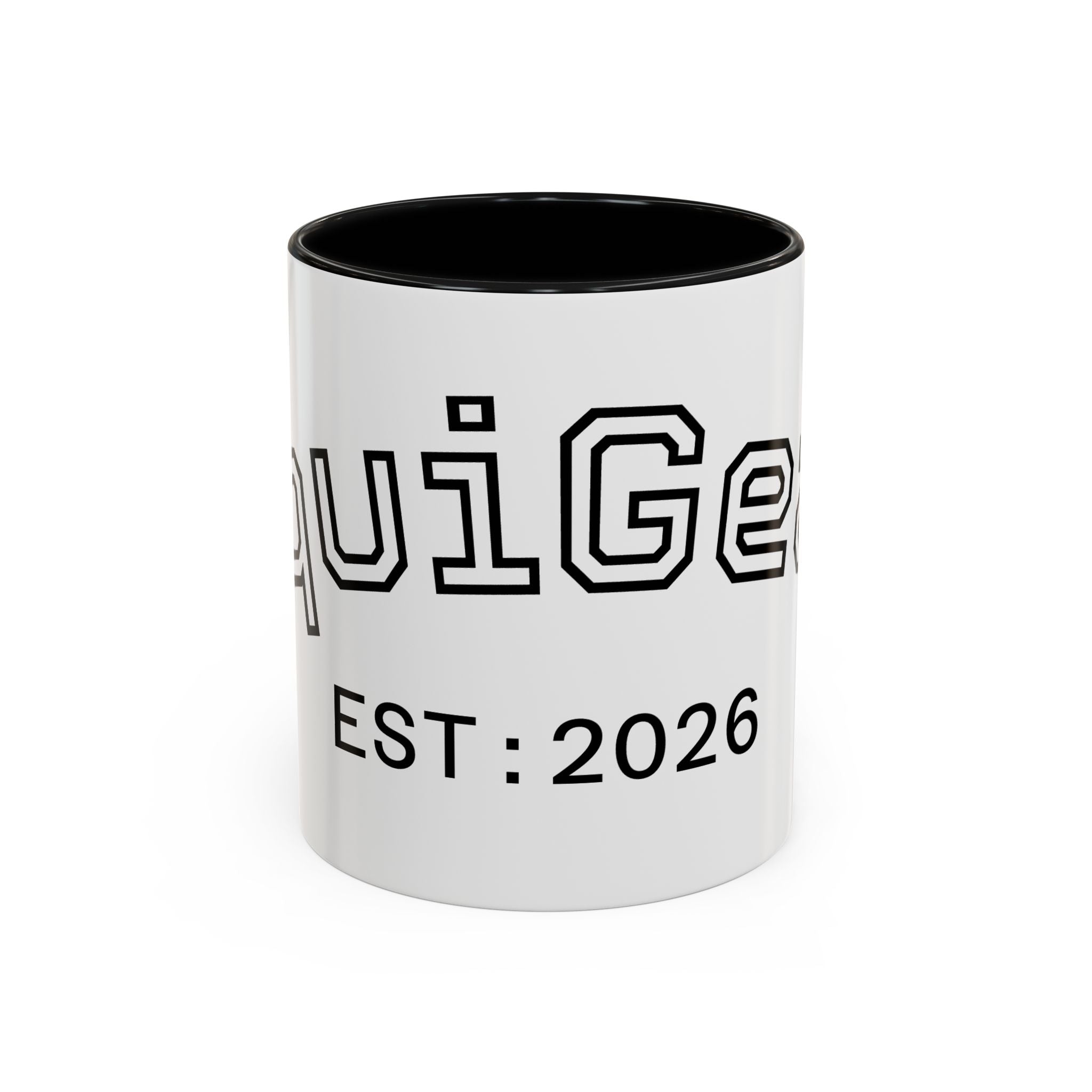 Accent Coffee Mug glossy ceramic cup with colored handle
