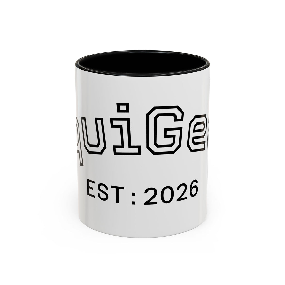 Accent Coffee Mug glossy ceramic cup with colored handle