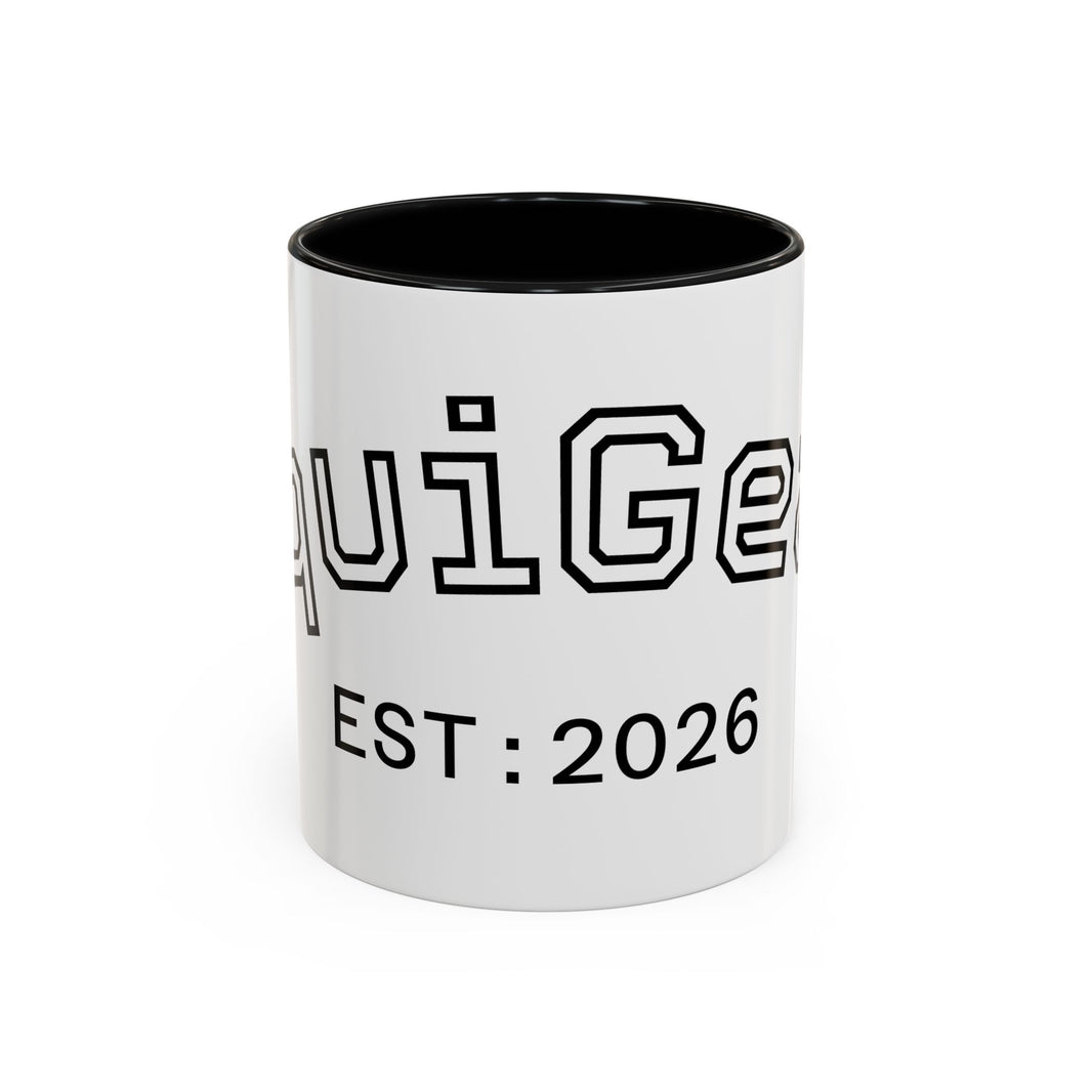 Accent Coffee Mug glossy ceramic cup with colored handle