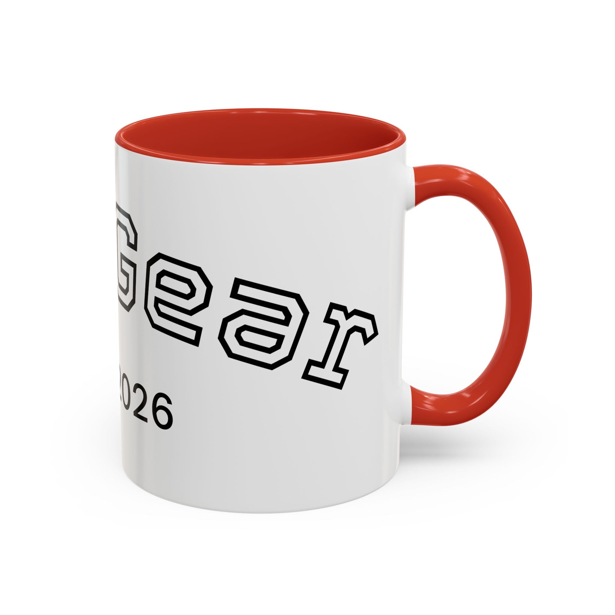 Accent Coffee Mug glossy ceramic cup with colored handle
