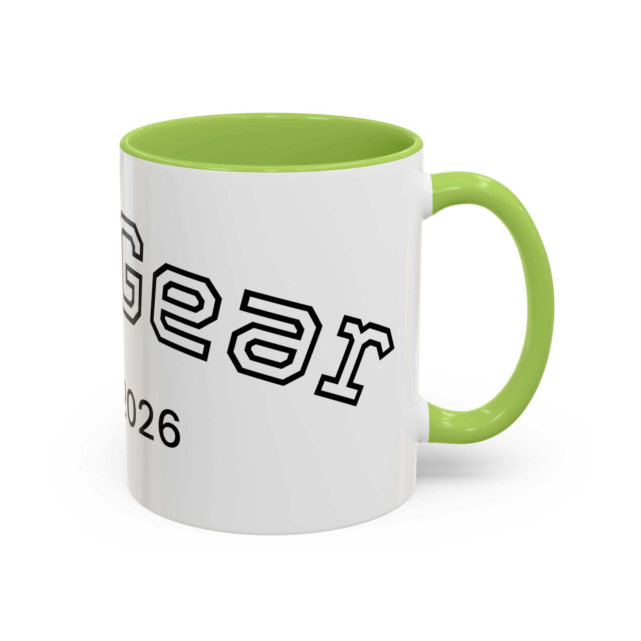 Accent Coffee Mug glossy ceramic cup with colored handle