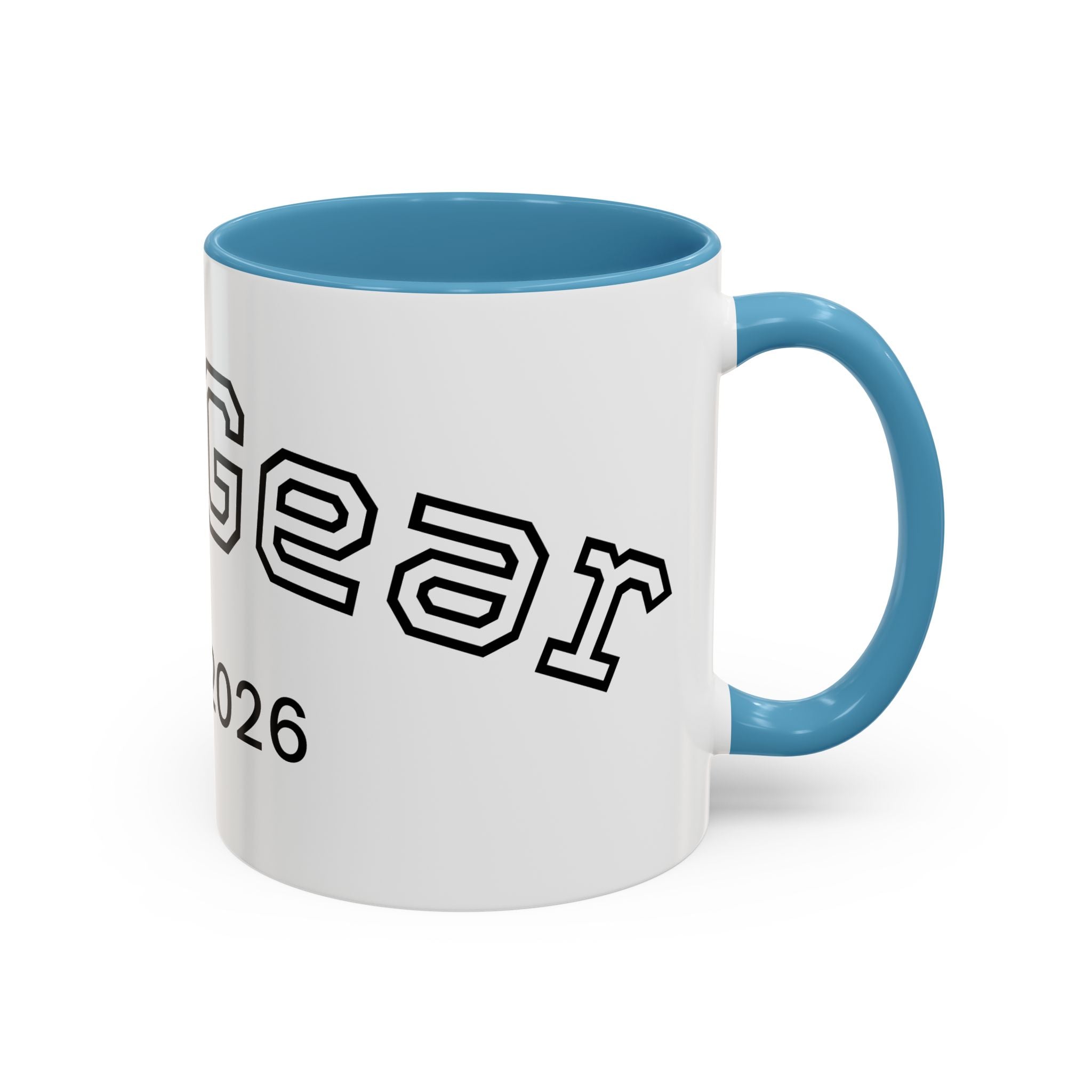 Accent Coffee Mug glossy ceramic cup with colored handle
