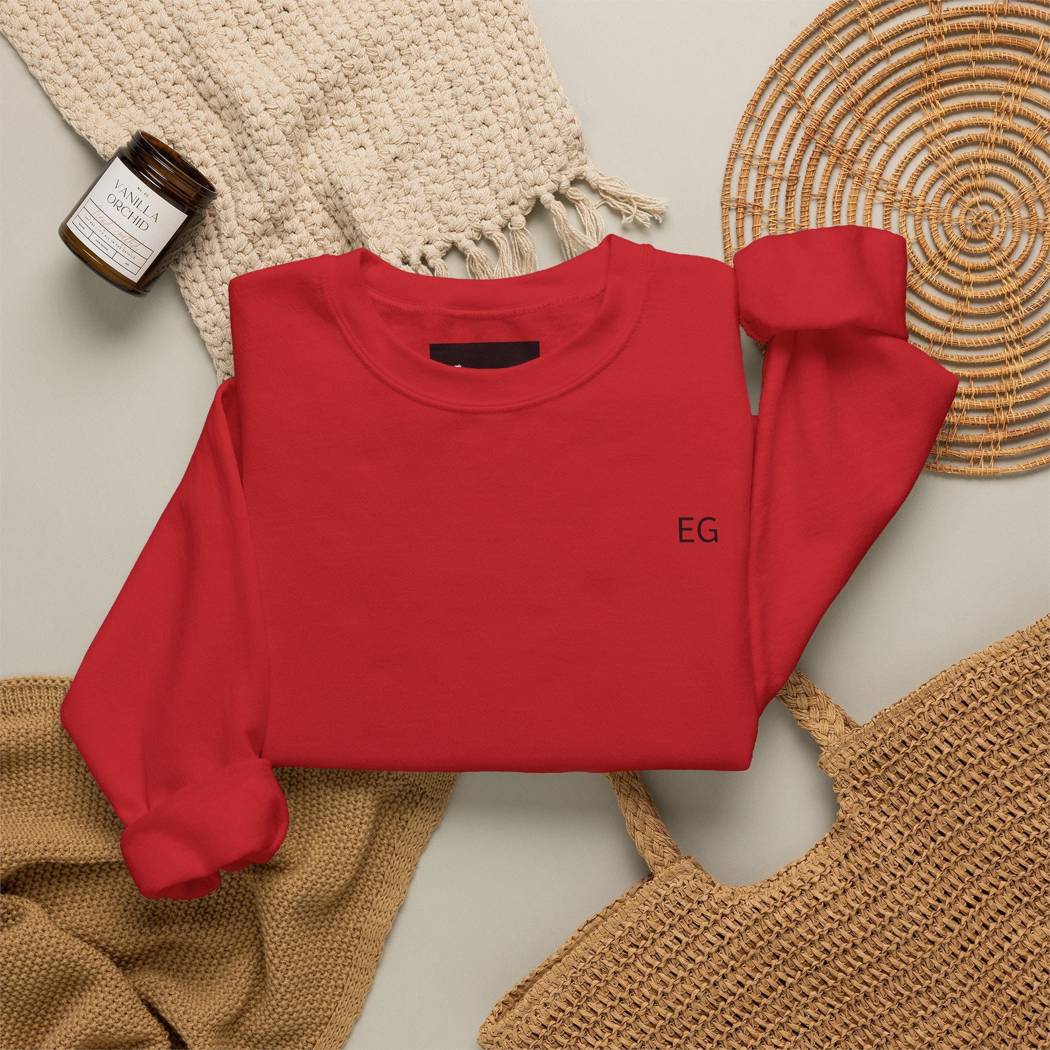 Heavy Blend Crewneck Sweatshirt ribbed cuffs and collar