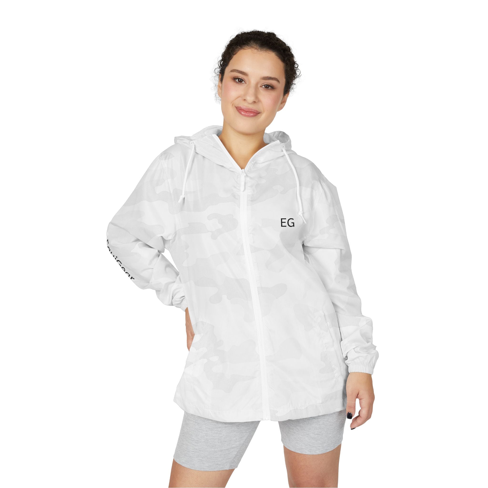 Unisex Full-Zip Windbreaker Jacket with mesh-lined hood