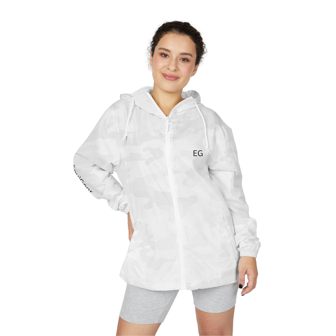 Unisex Full-Zip Windbreaker Jacket with mesh-lined hood