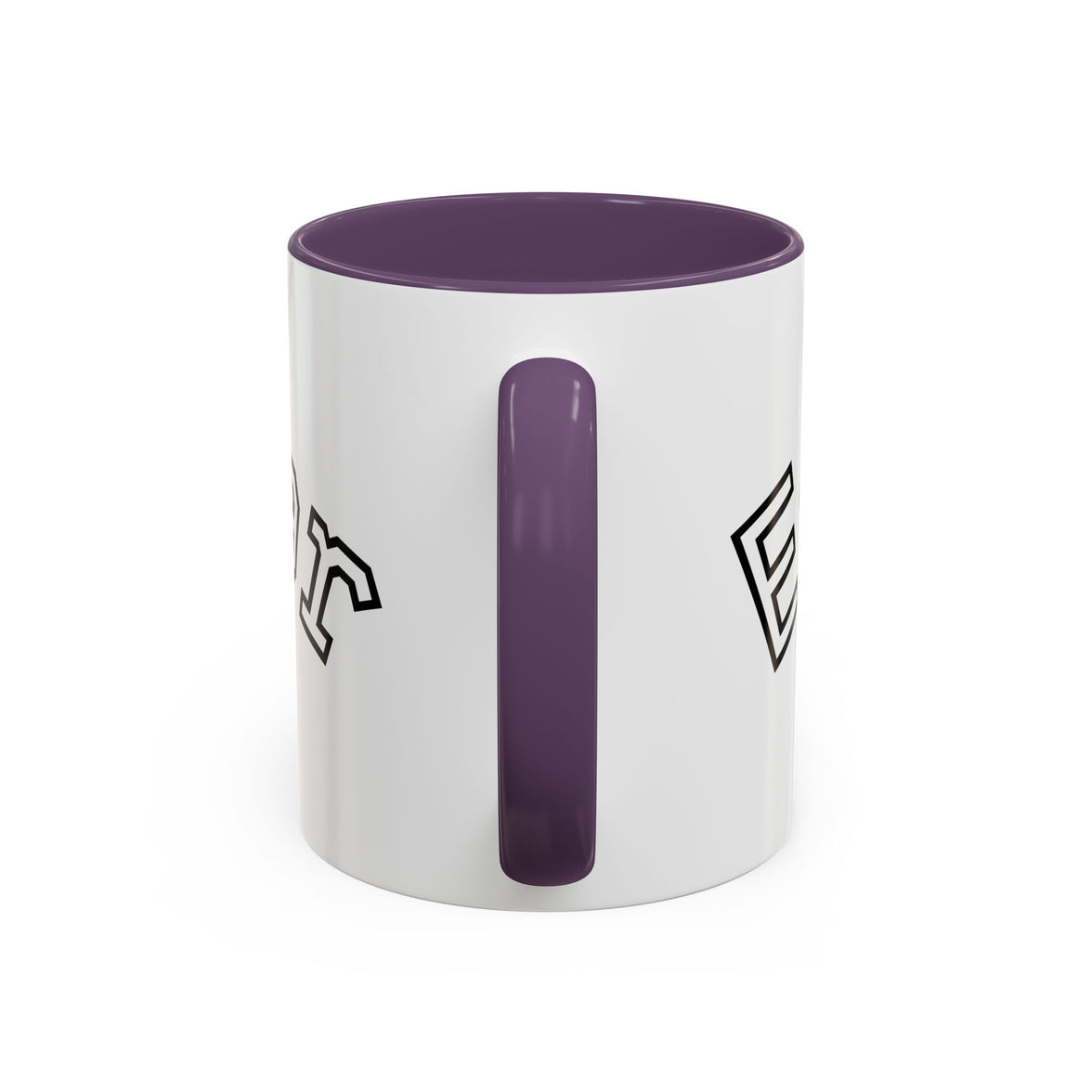 Accent Coffee Mug glossy ceramic cup with colored handle