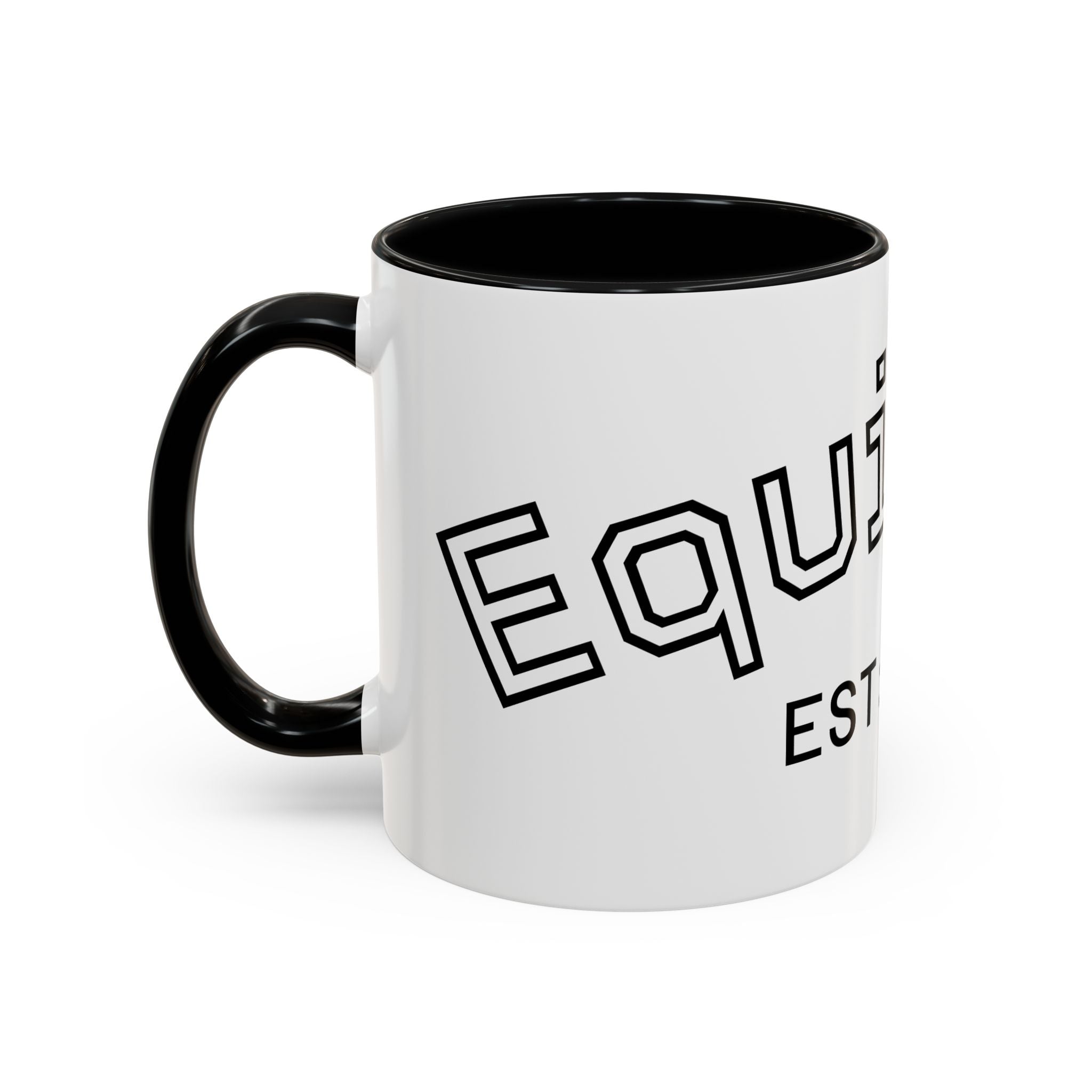 Accent Coffee Mug glossy ceramic cup with colored handle