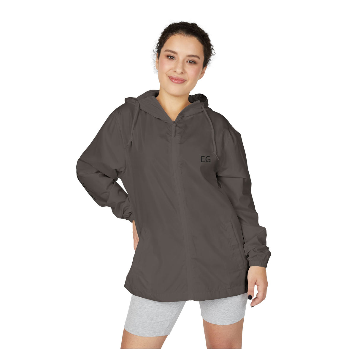 Unisex Full-Zip Windbreaker Jacket with mesh-lined hood