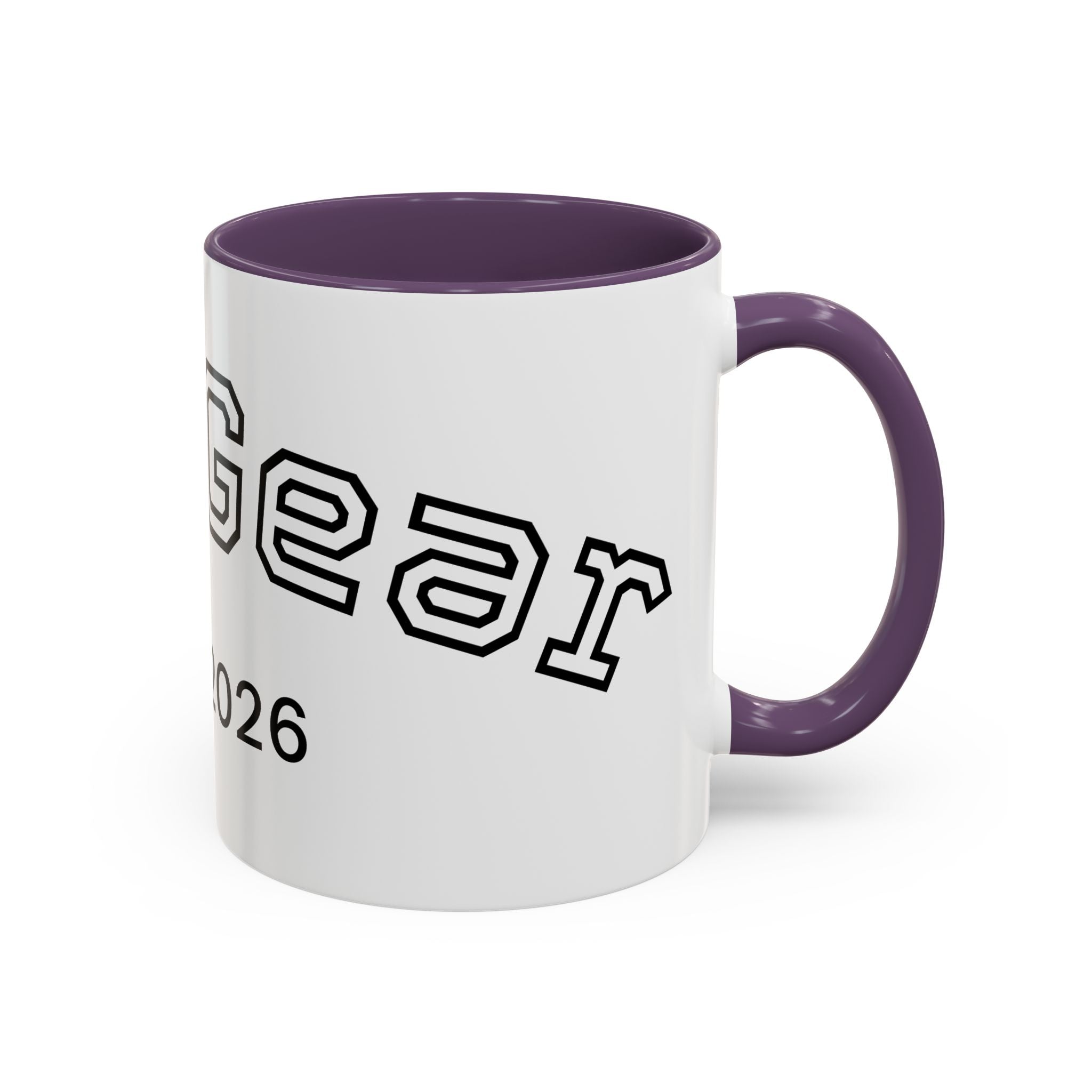 Accent Coffee Mug glossy ceramic cup with colored handle