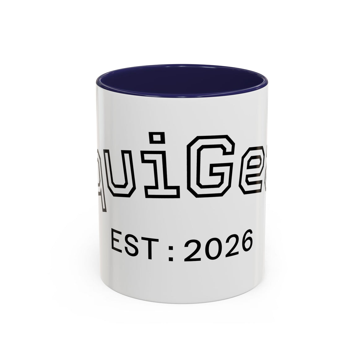 Accent Coffee Mug glossy ceramic cup with colored handle