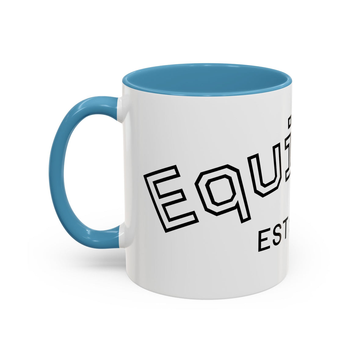 Accent Coffee Mug glossy ceramic cup with colored handle