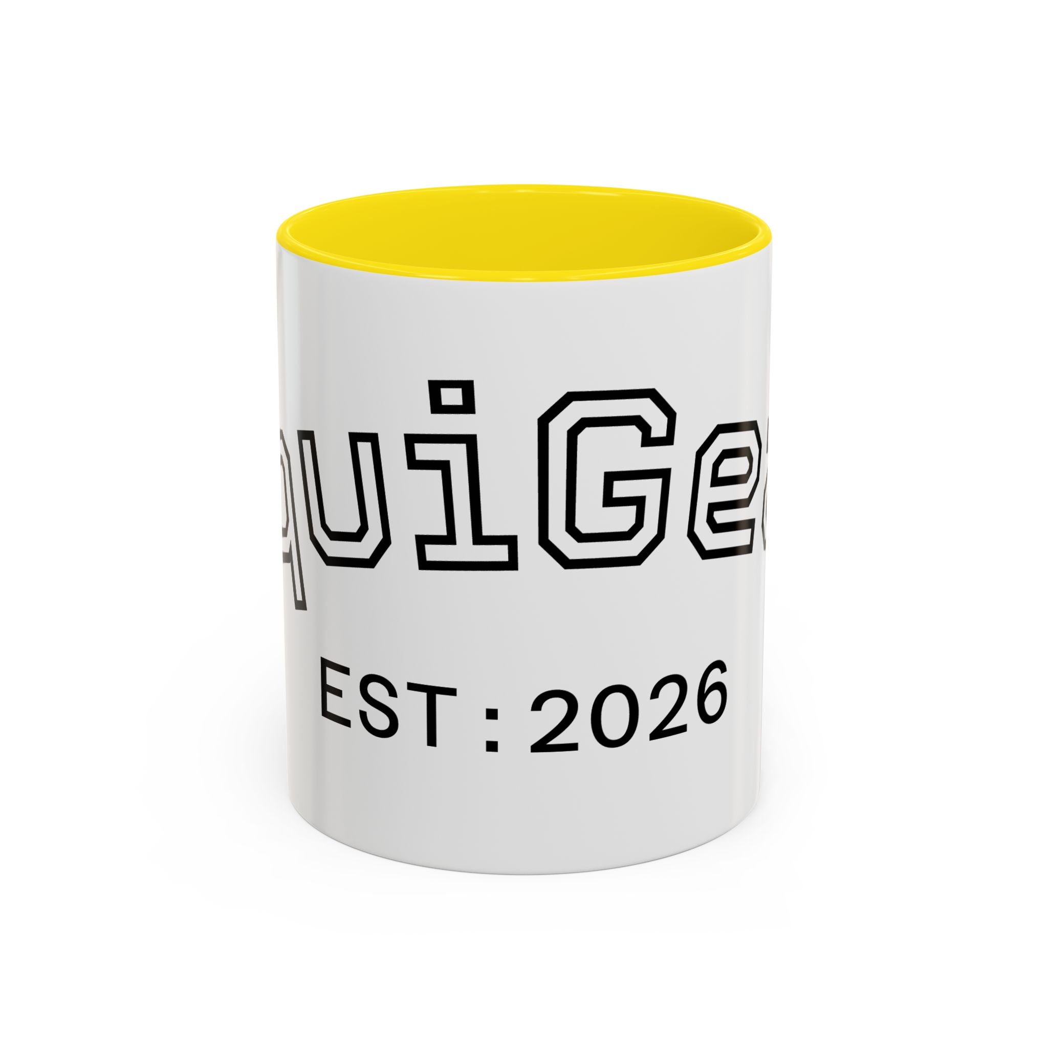 Accent Coffee Mug glossy ceramic cup with colored handle