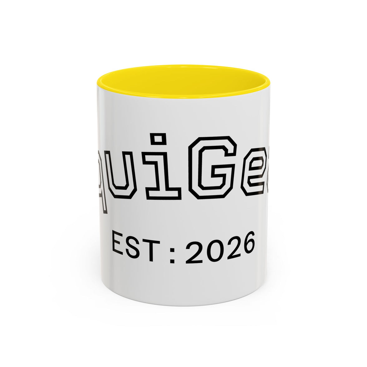 Accent Coffee Mug glossy ceramic cup with colored handle