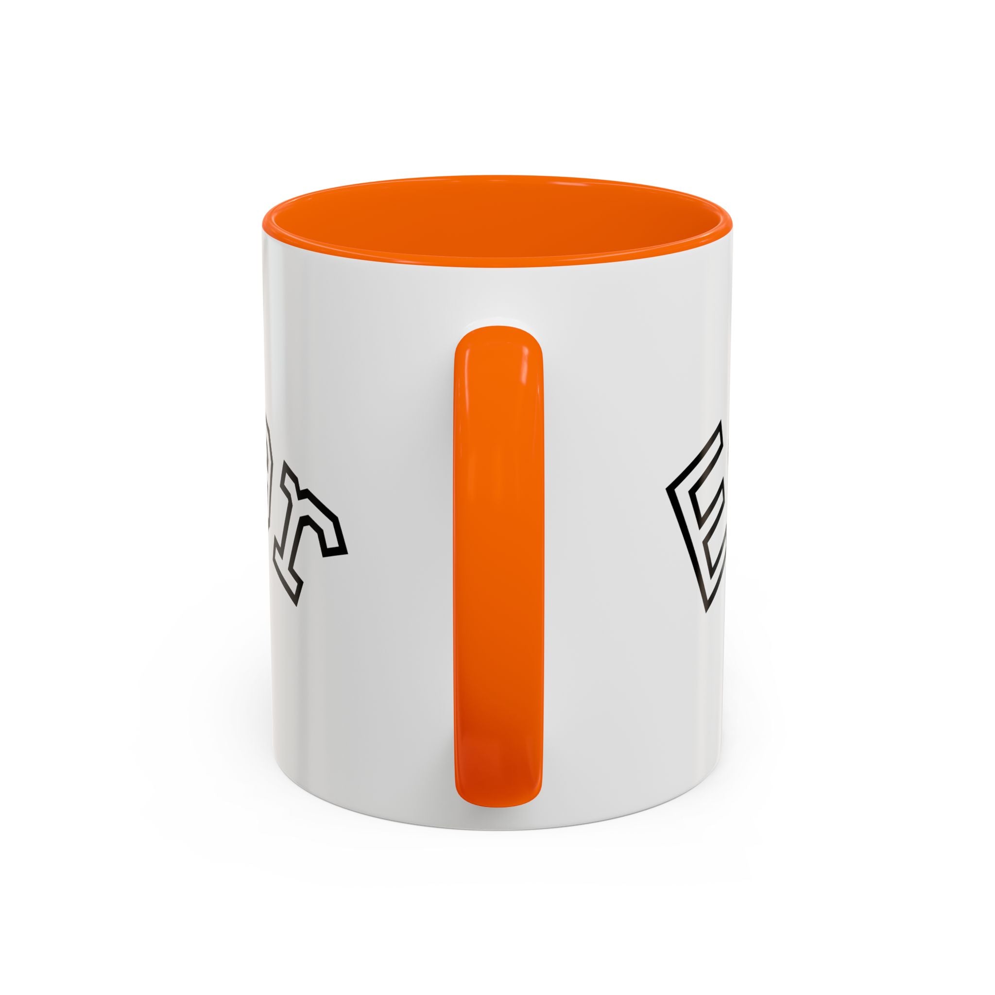 Accent Coffee Mug glossy ceramic cup with colored handle