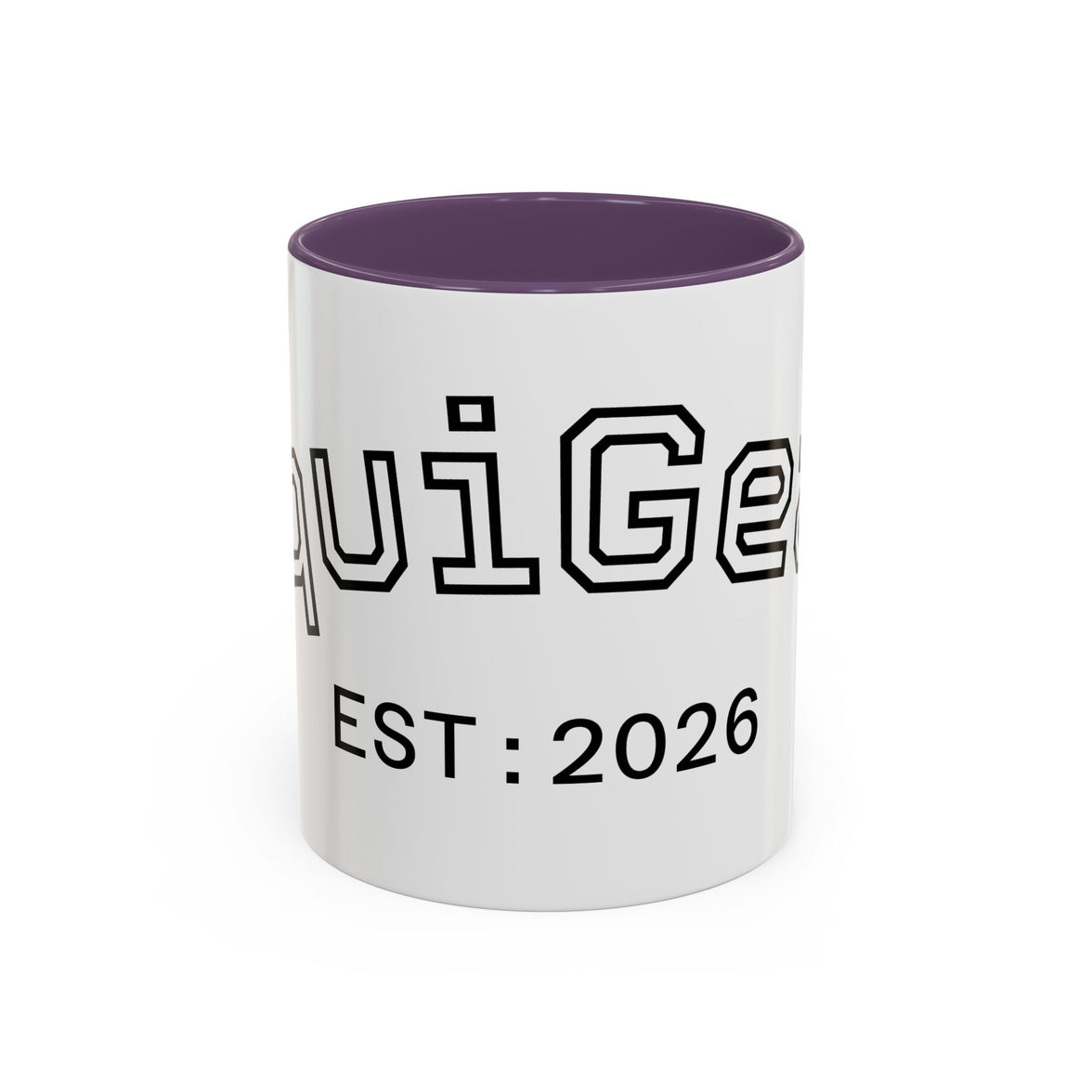 Accent Coffee Mug glossy ceramic cup with colored handle