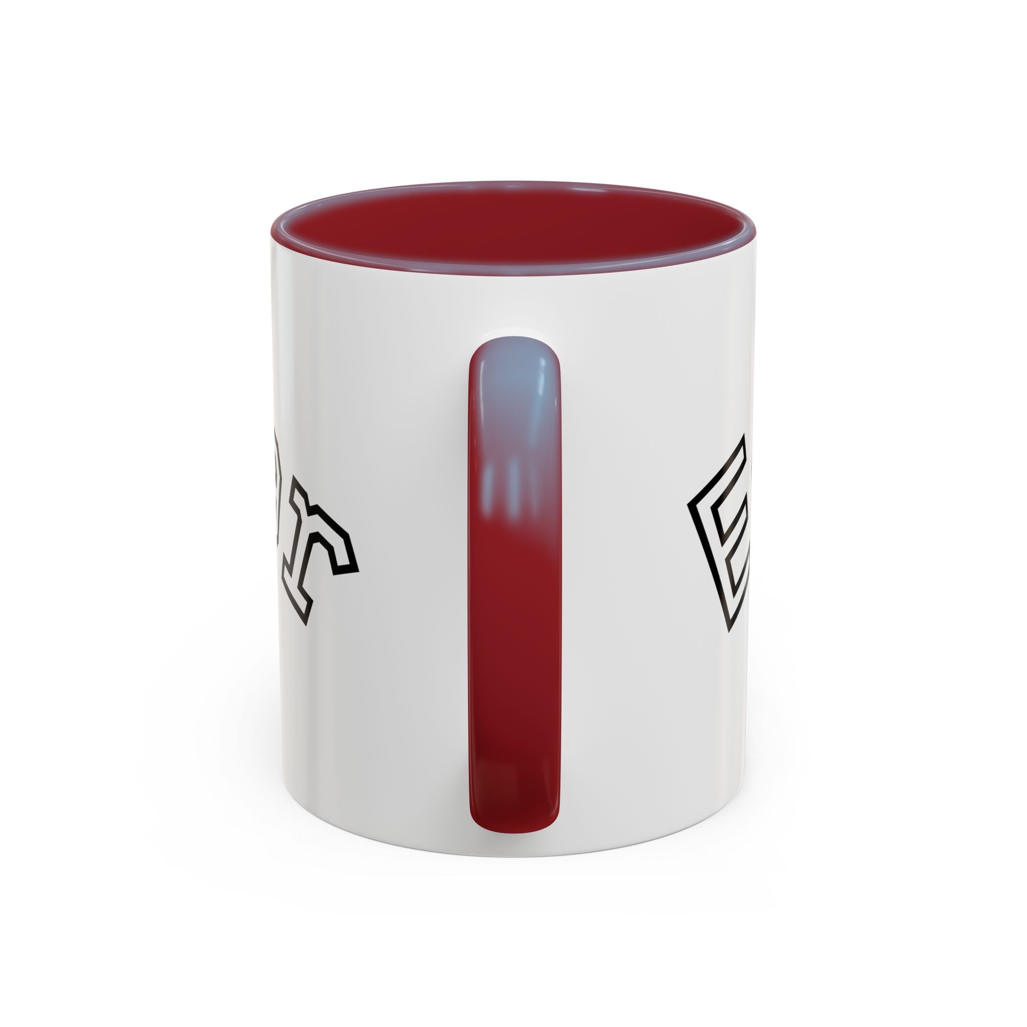 Accent Coffee Mug glossy ceramic cup with colored handle