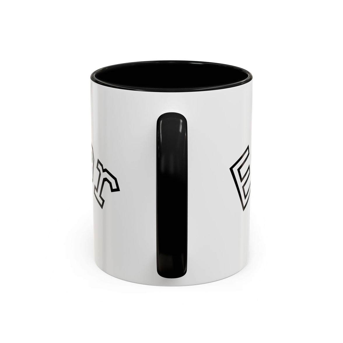 Accent Coffee Mug glossy ceramic cup with colored handle