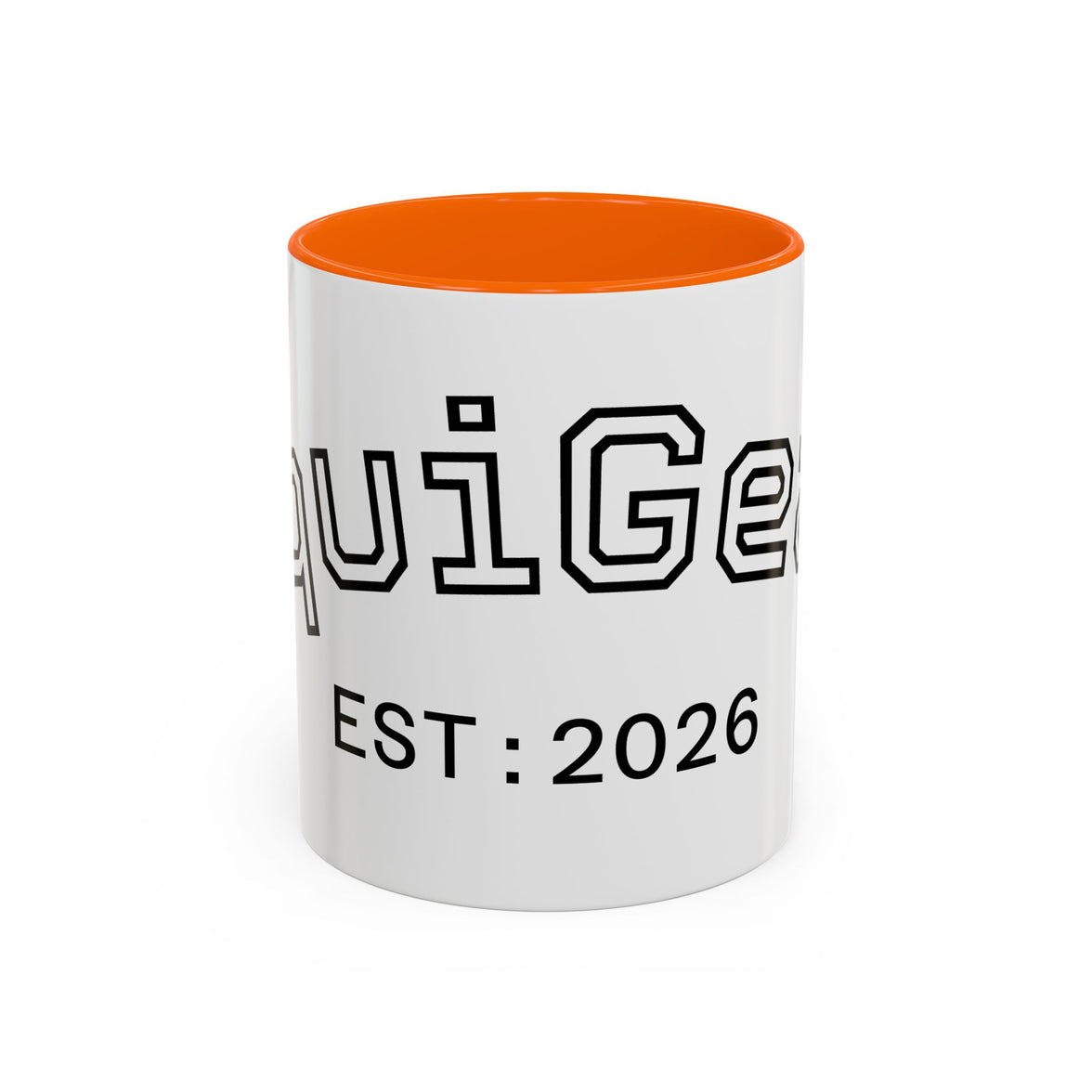 Accent Coffee Mug glossy ceramic cup with colored handle