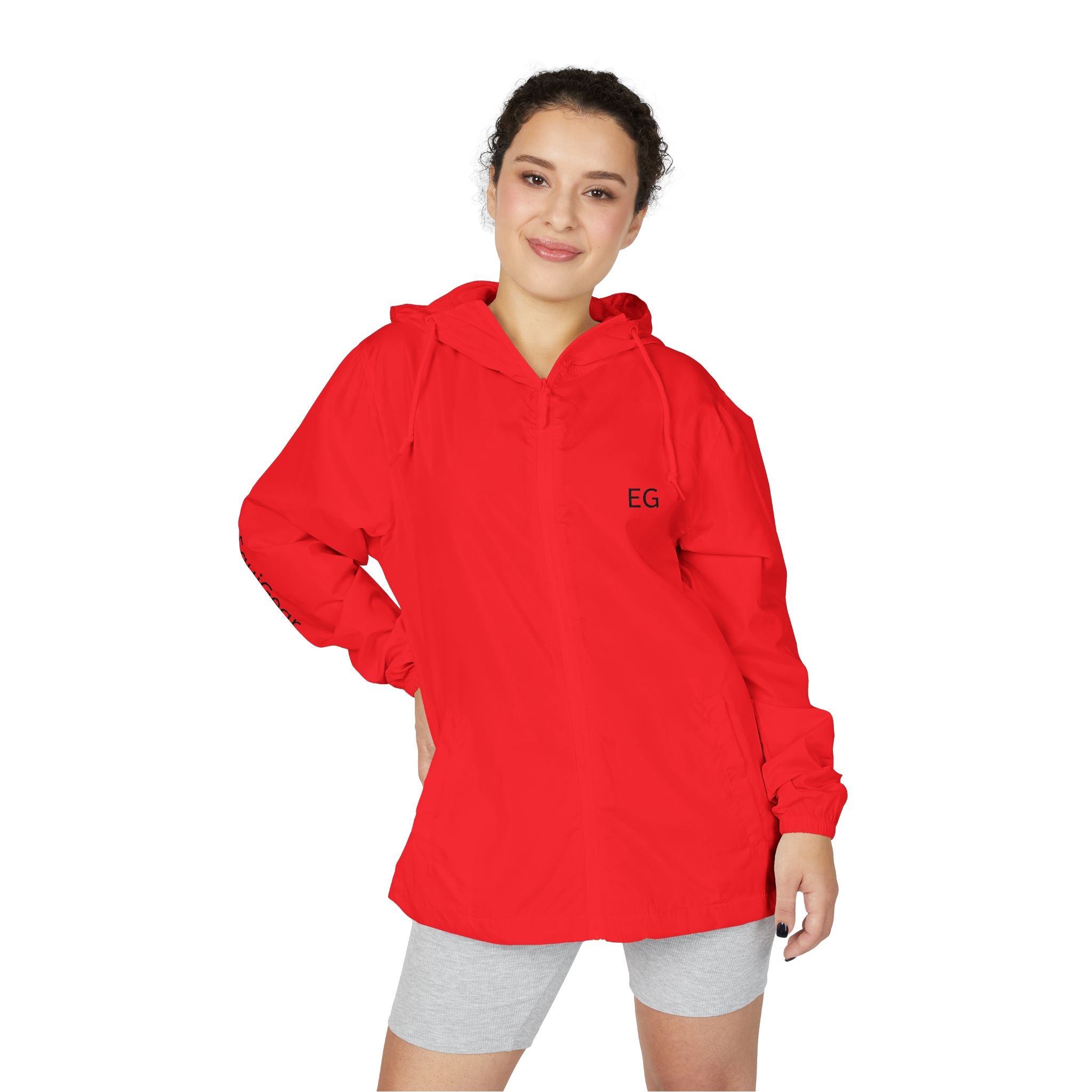 Unisex Full-Zip Windbreaker Jacket with mesh-lined hood