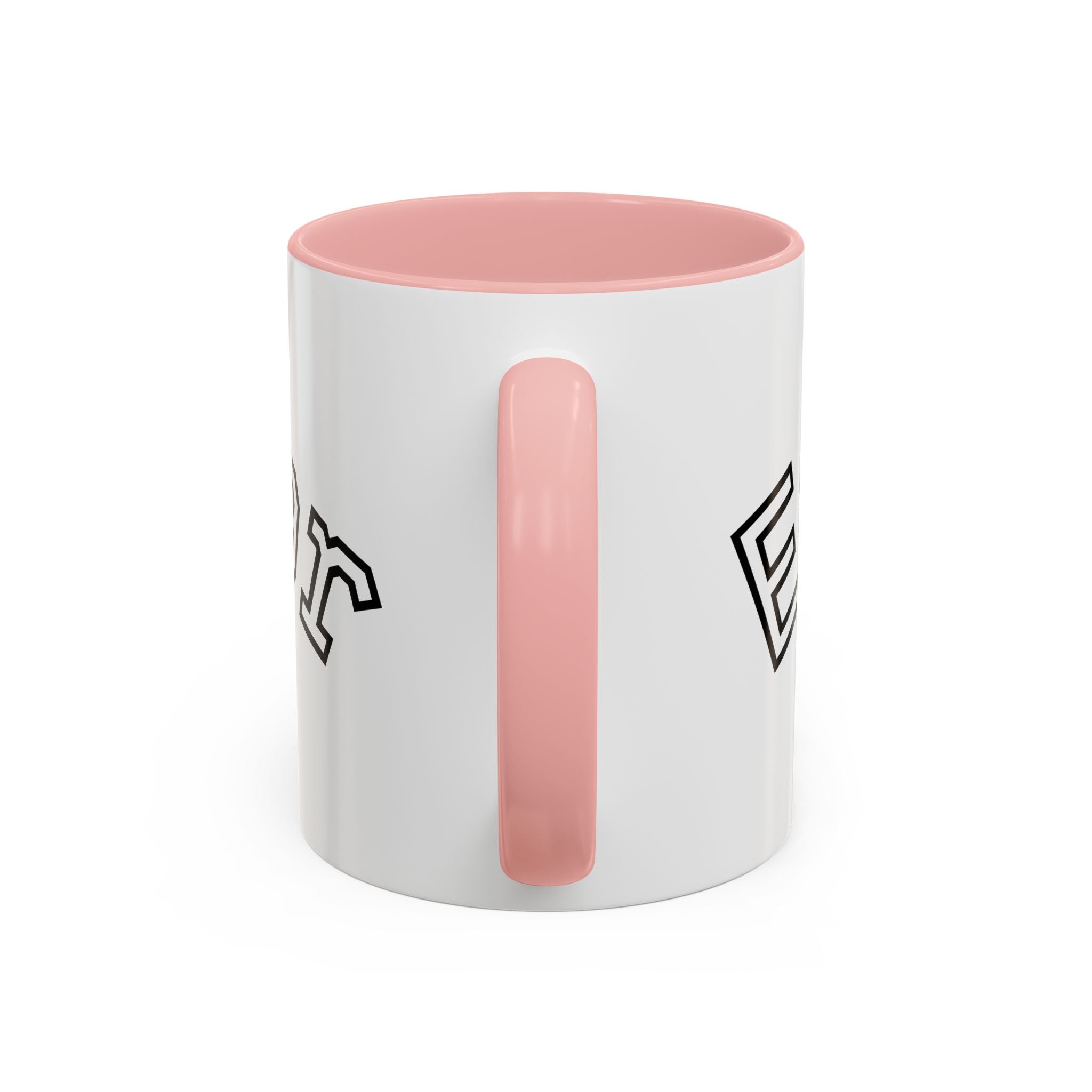 Accent Coffee Mug glossy ceramic cup with colored handle