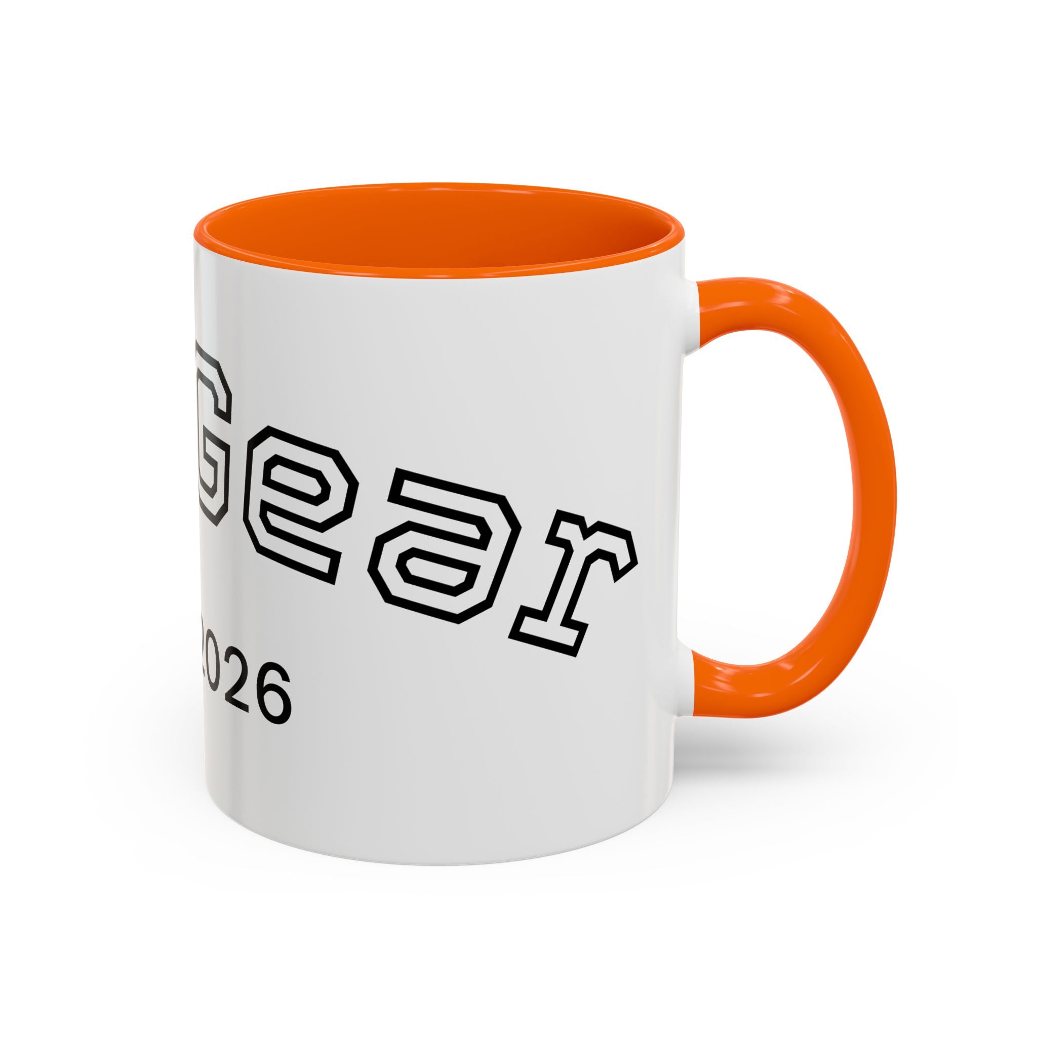 Accent Coffee Mug glossy ceramic cup with colored handle