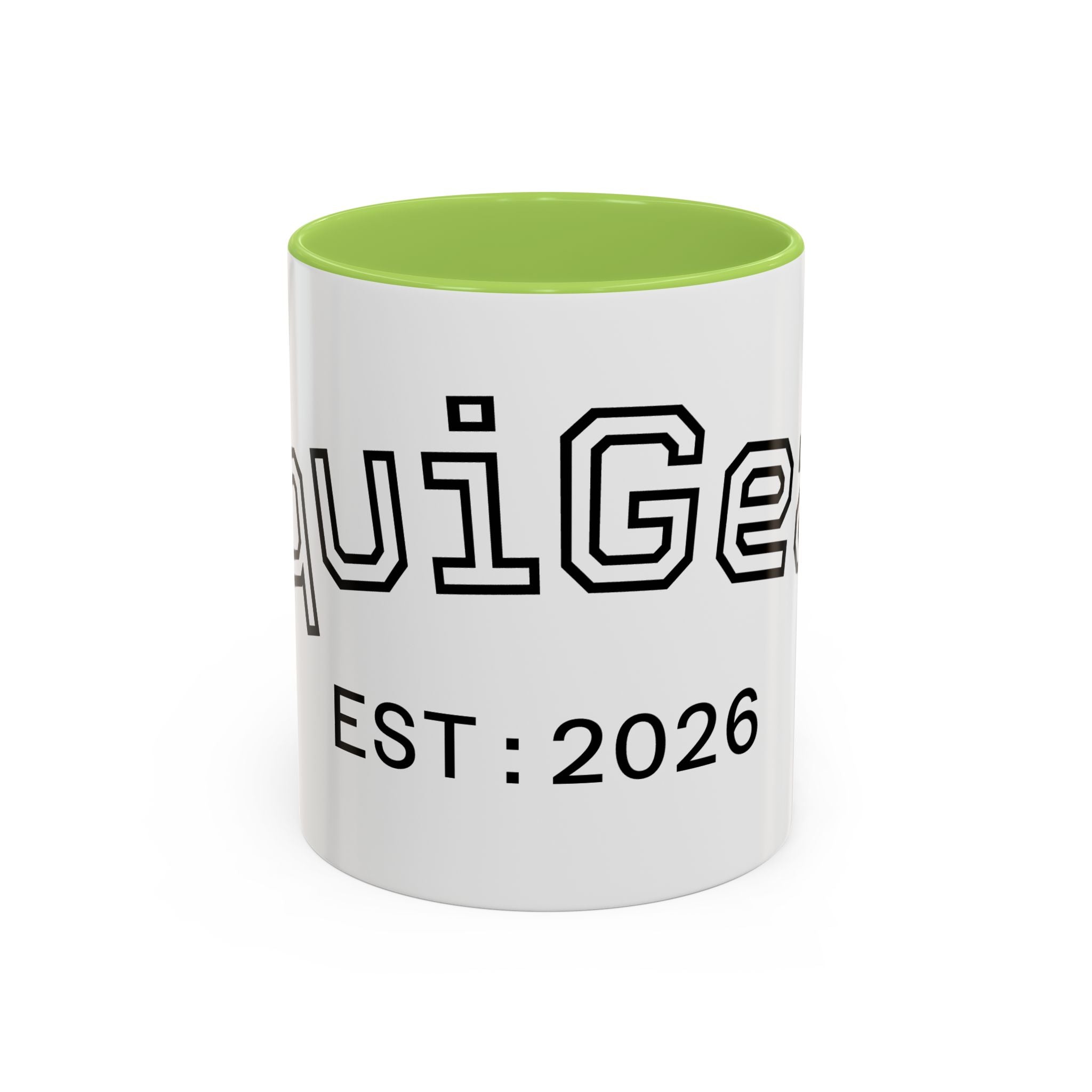 Accent Coffee Mug glossy ceramic cup with colored handle