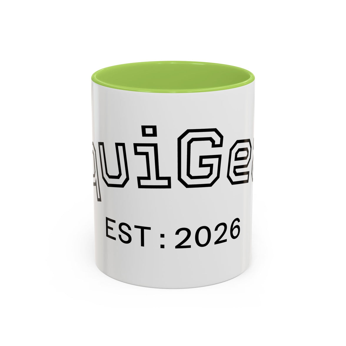 Accent Coffee Mug glossy ceramic cup with colored handle