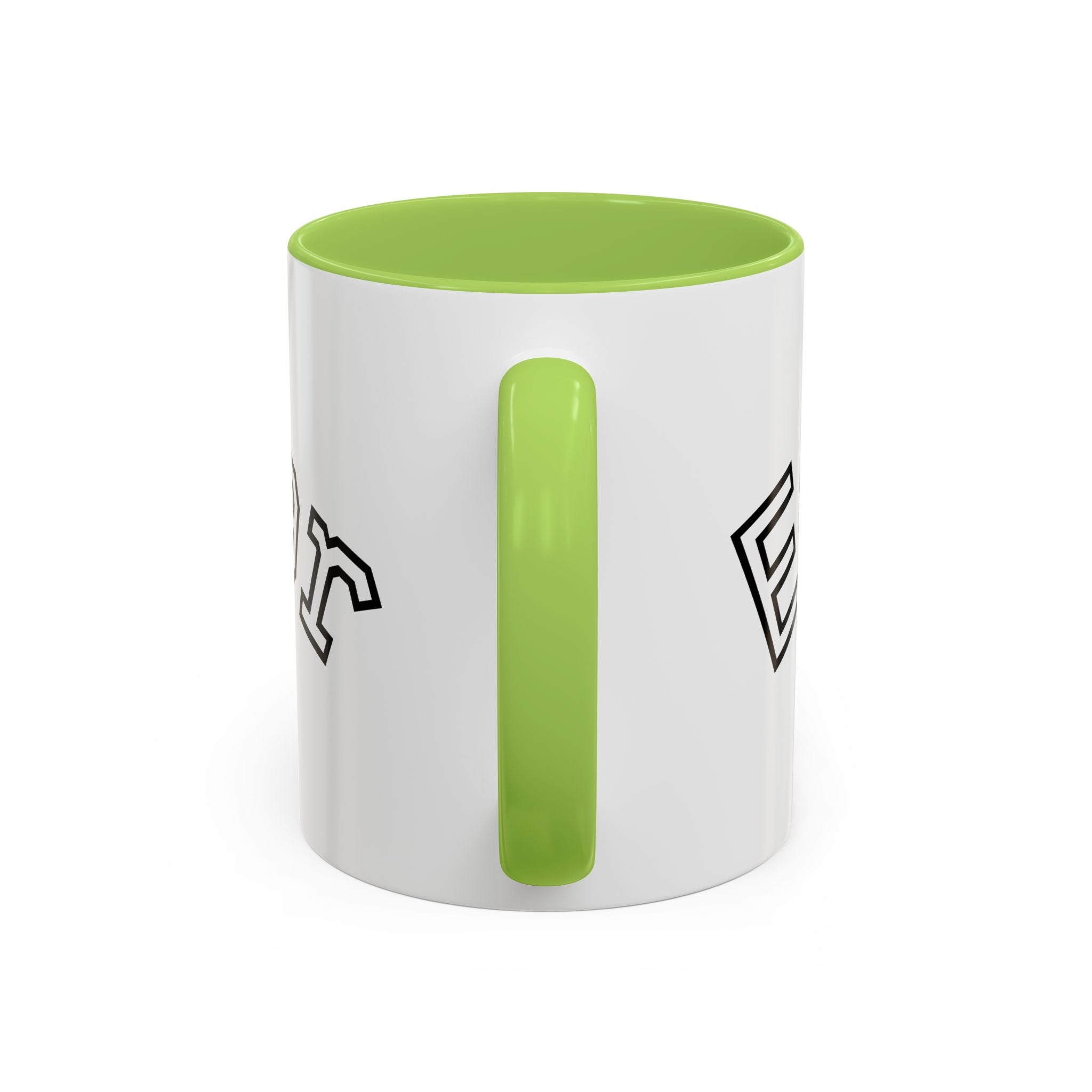 Accent Coffee Mug glossy ceramic cup with colored handle