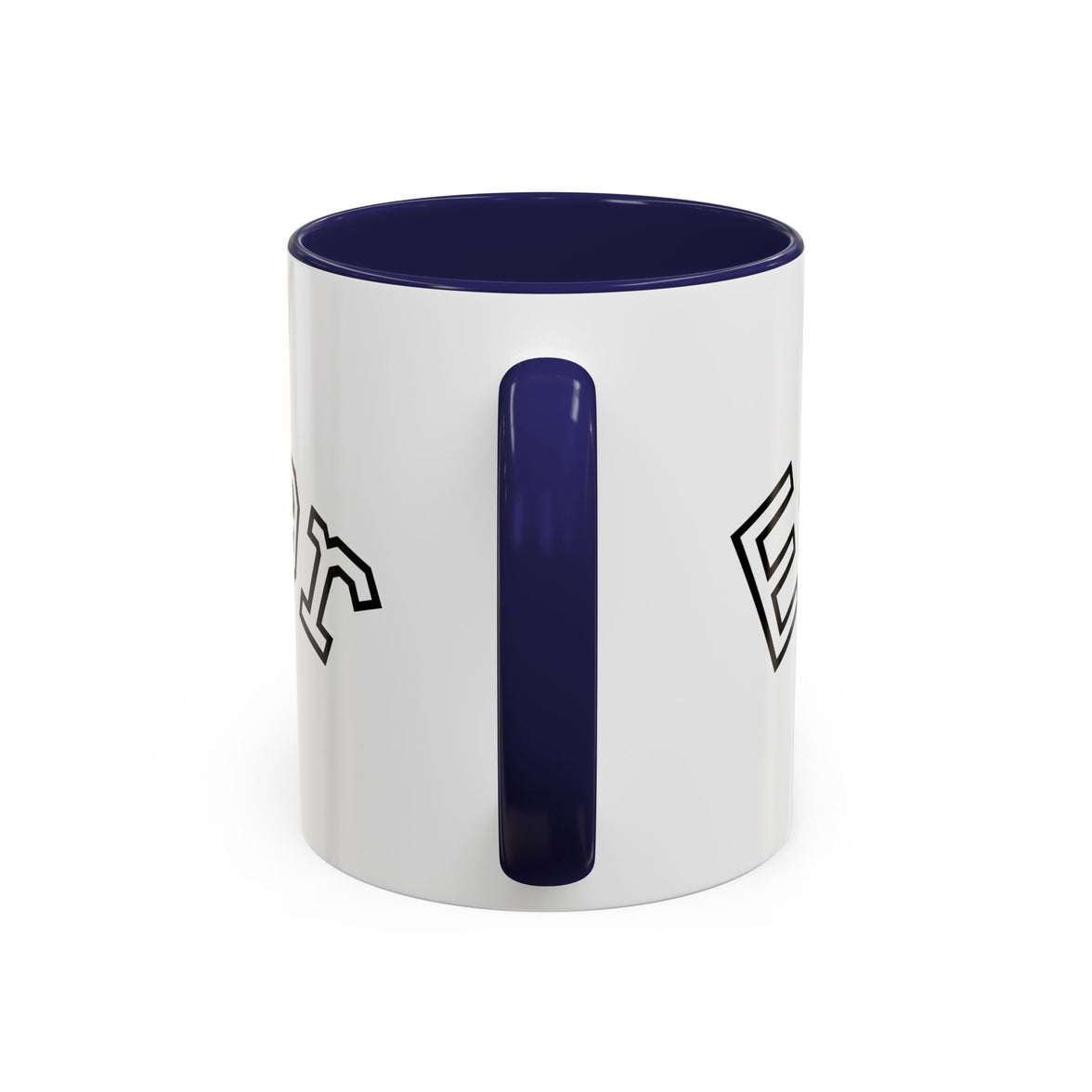 Accent Coffee Mug glossy ceramic cup with colored handle