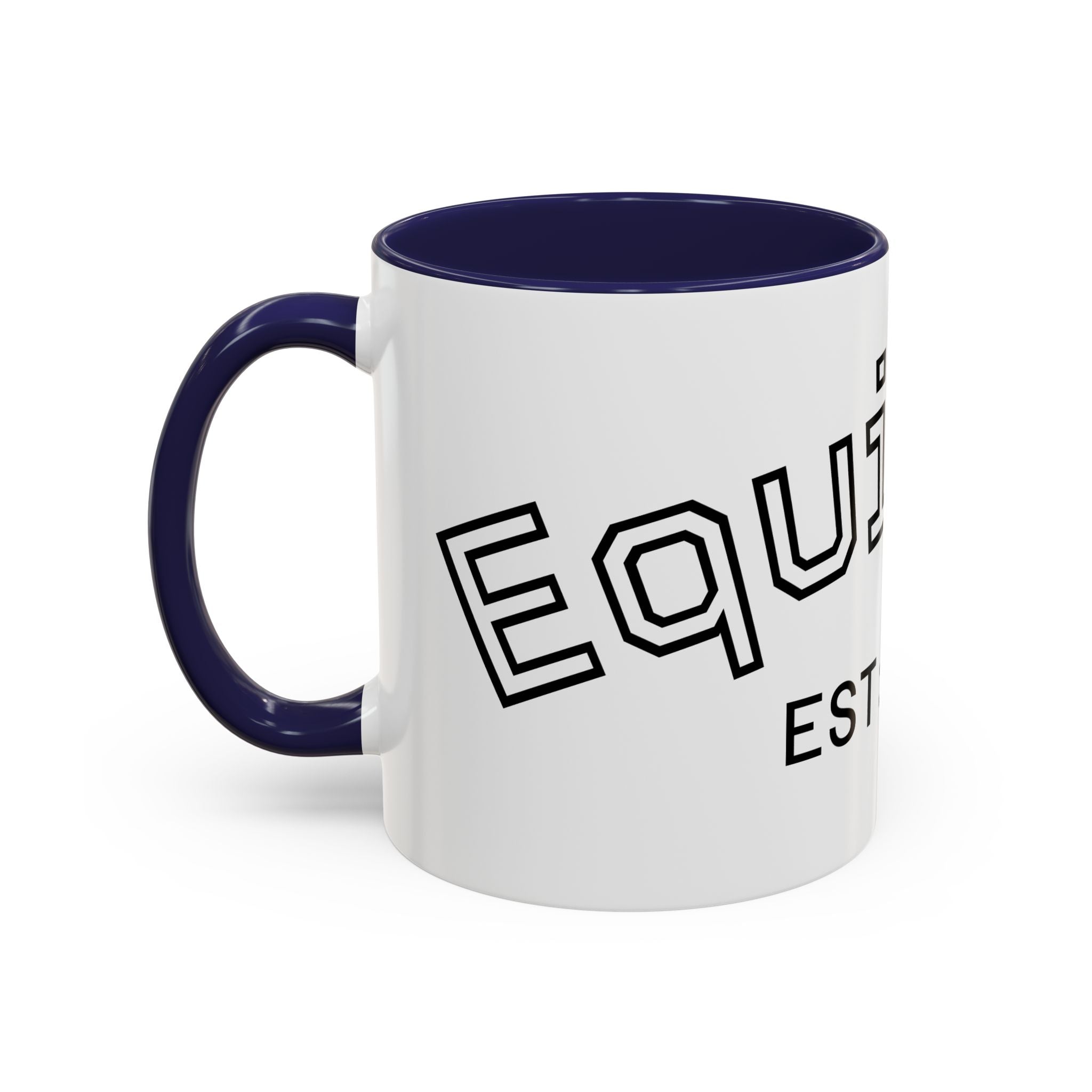 Accent Coffee Mug glossy ceramic cup with colored handle