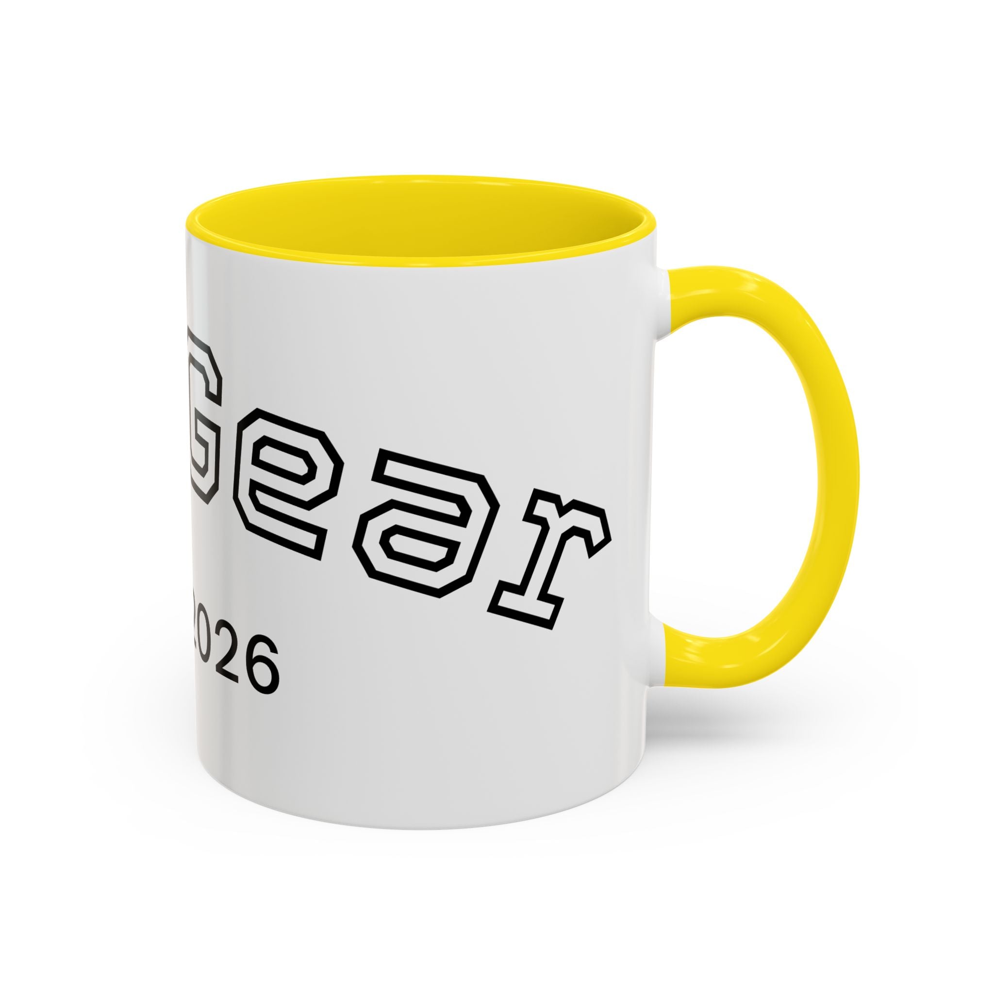 Accent Coffee Mug glossy ceramic cup with colored handle