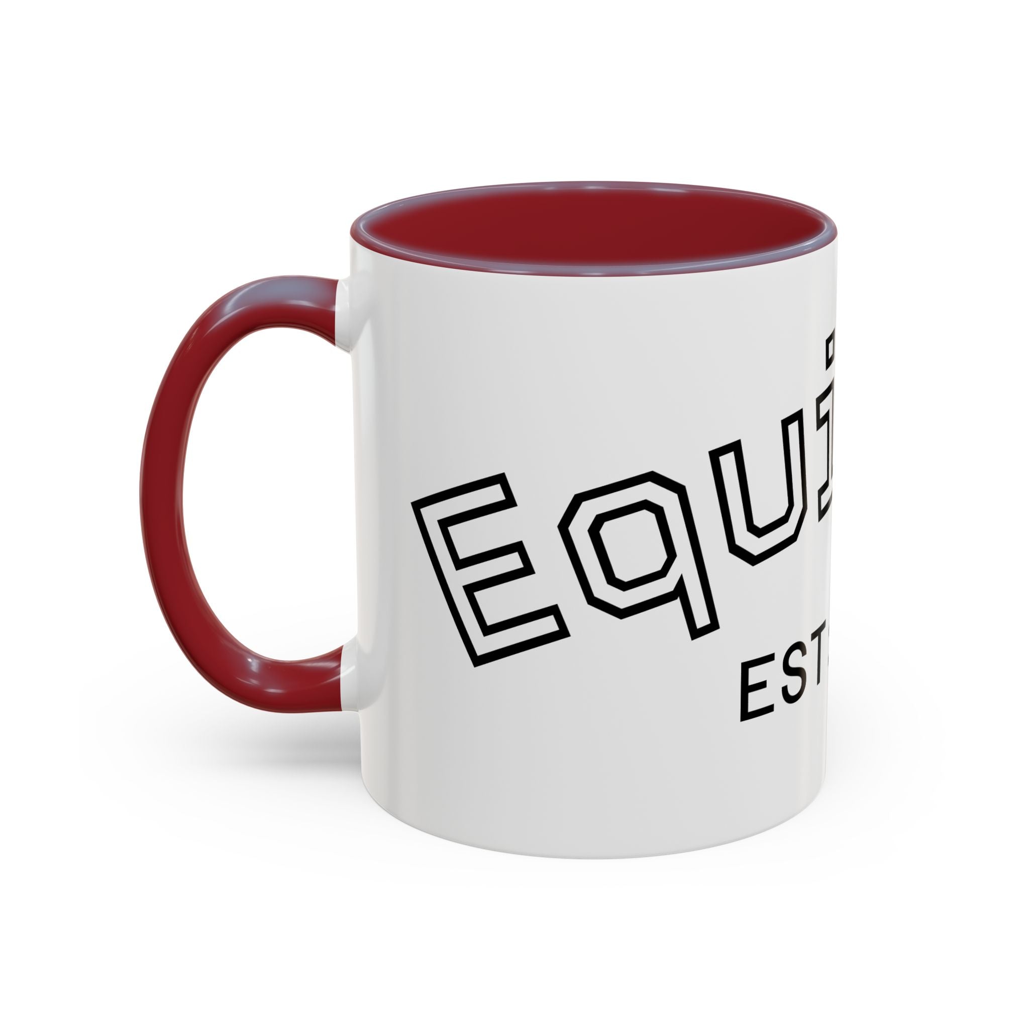 Accent Coffee Mug glossy ceramic cup with colored handle