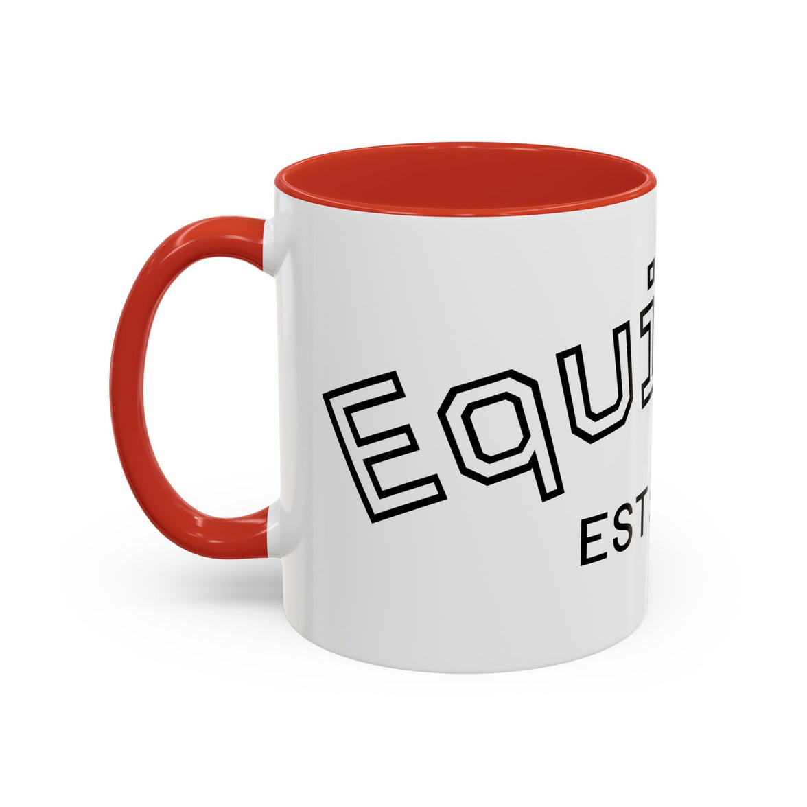 Accent Coffee Mug glossy ceramic cup with colored handle