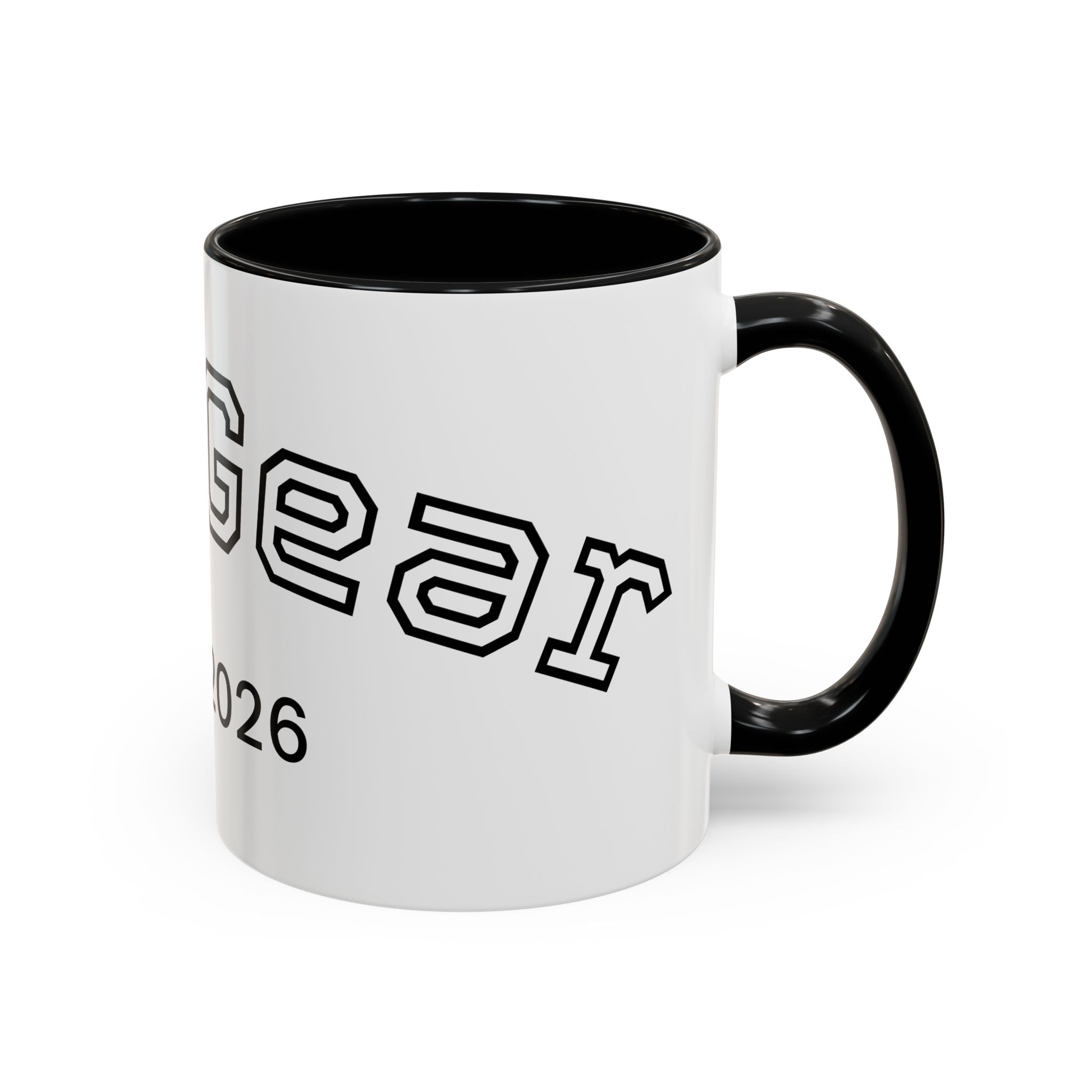 Accent Coffee Mug glossy ceramic cup with colored handle