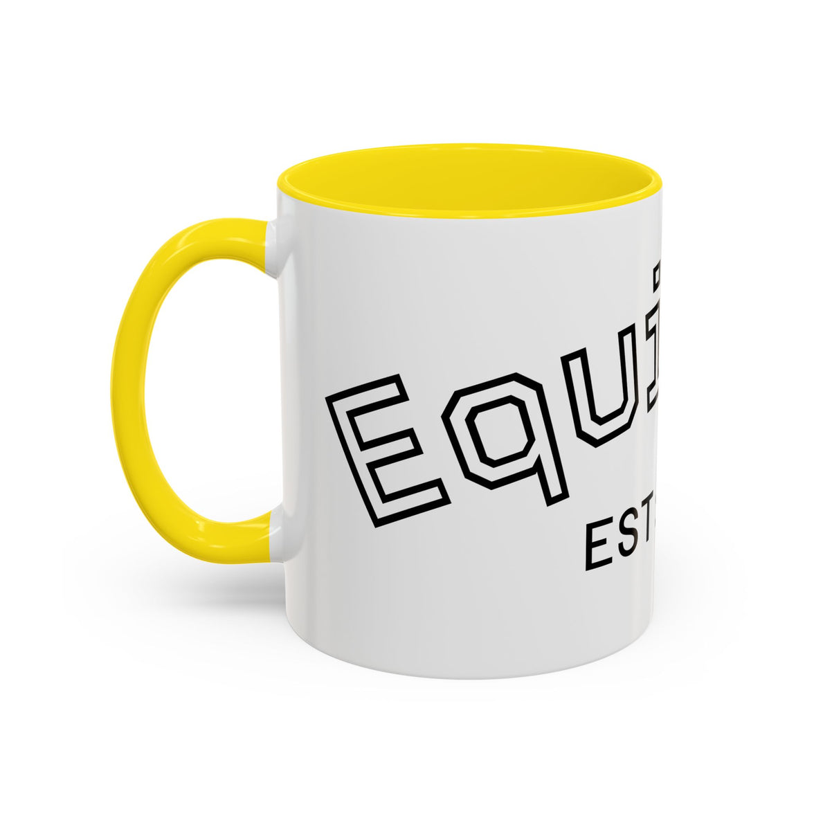 Accent Coffee Mug glossy ceramic cup with colored handle