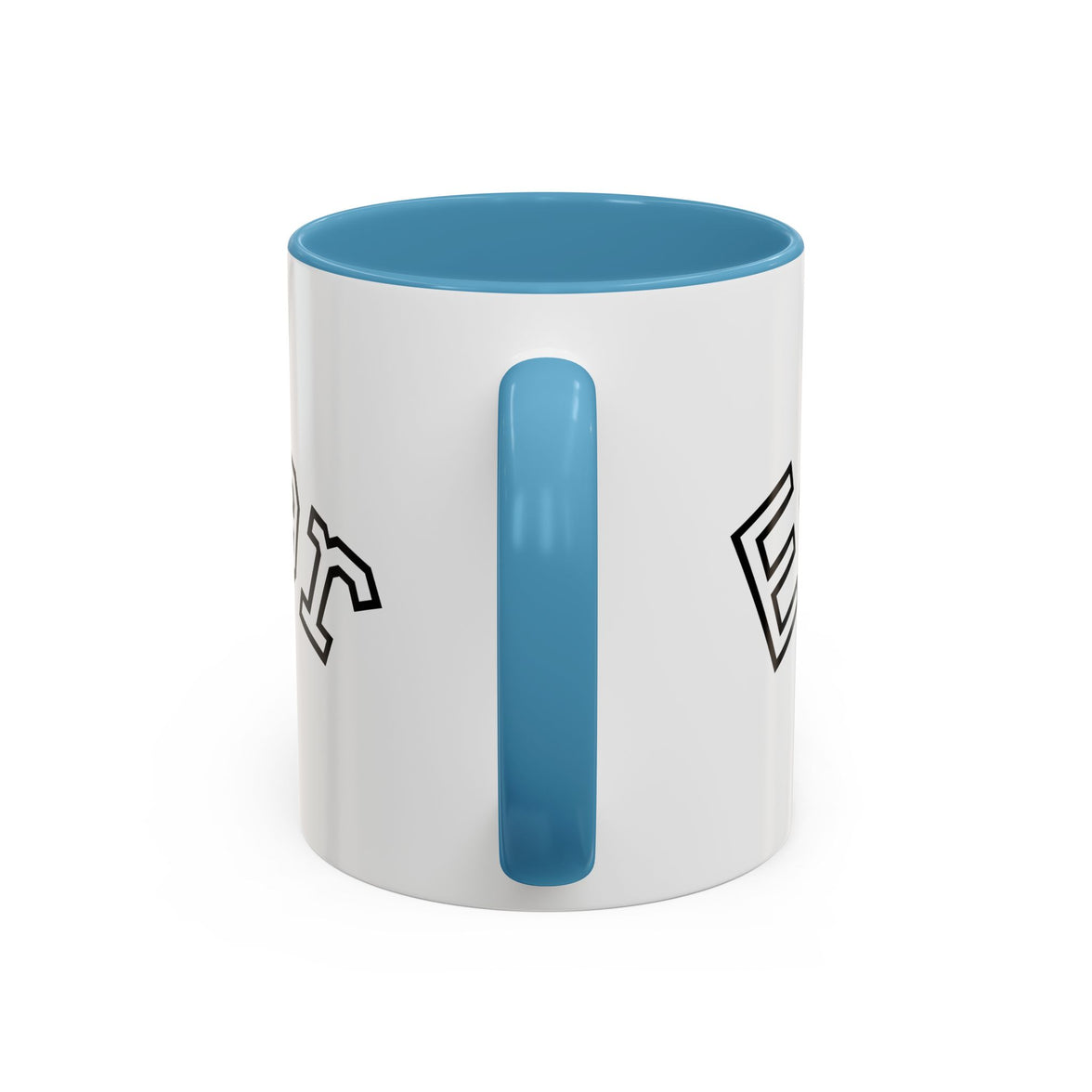 Accent Coffee Mug glossy ceramic cup with colored handle