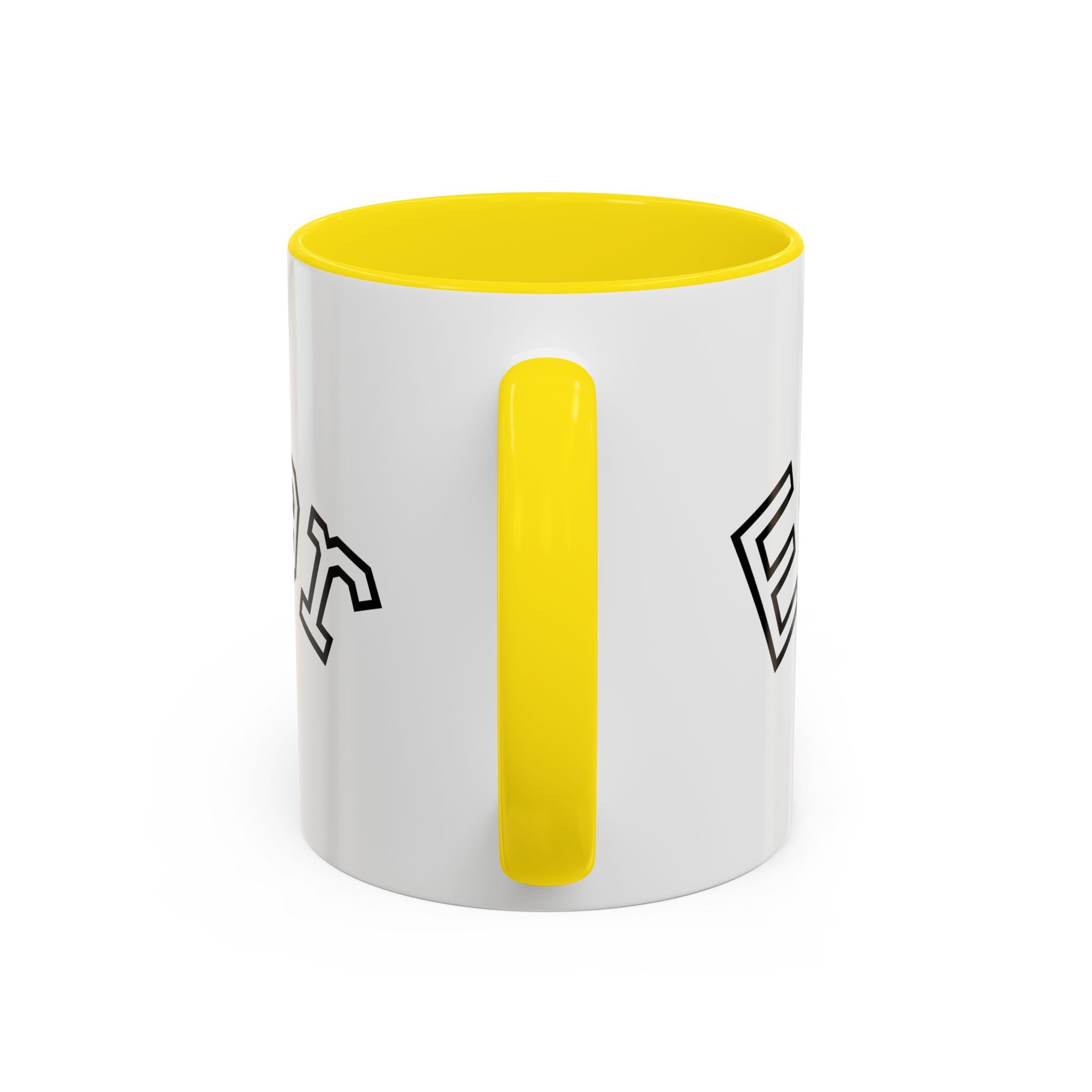 Accent Coffee Mug glossy ceramic cup with colored handle