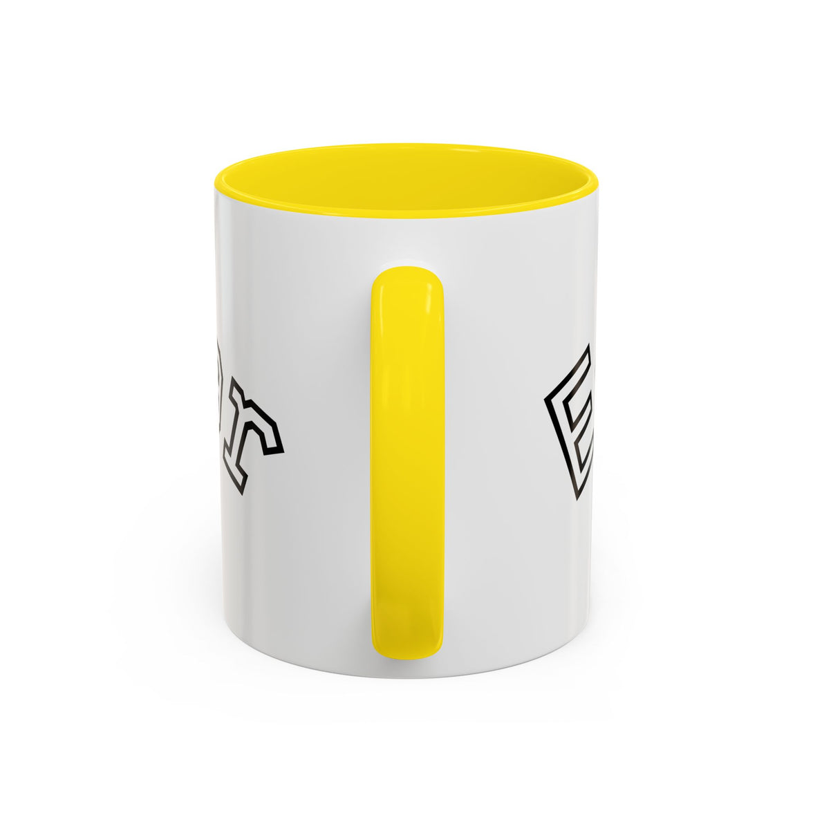 Accent Coffee Mug glossy ceramic cup with colored handle