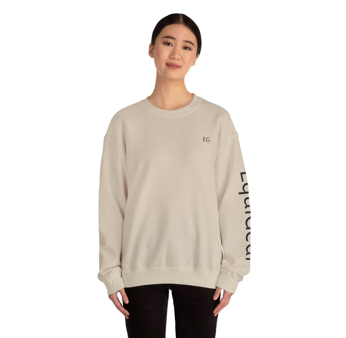 Heavy Blend Crewneck Sweatshirt ribbed cuffs and collar